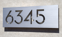 modern house numbers aluminum plaque